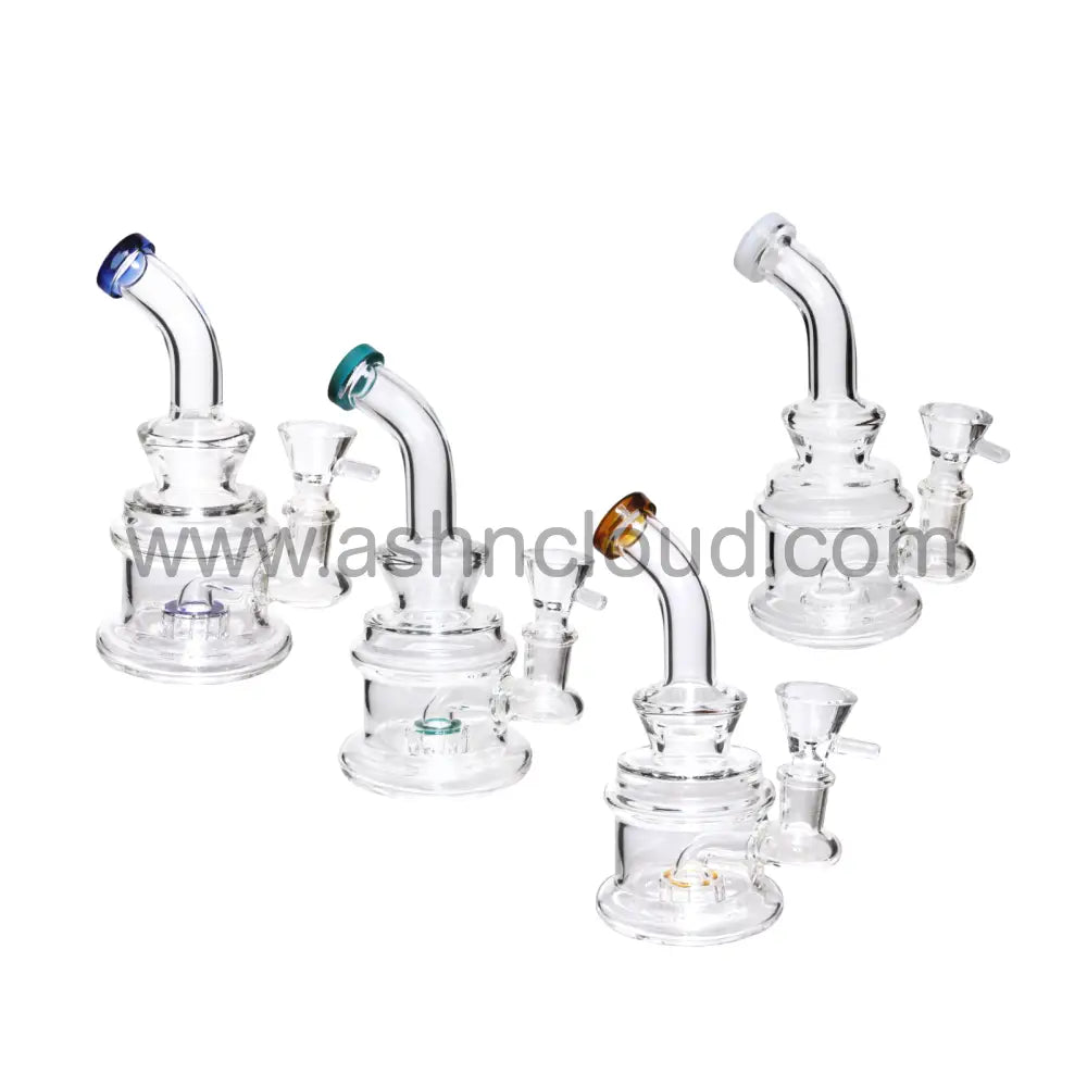 6 In - Mini Glass Clear Bong Perc