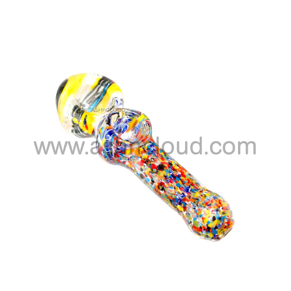 6 In - Multicolor Implosion Hand Pipe Glass Spoon