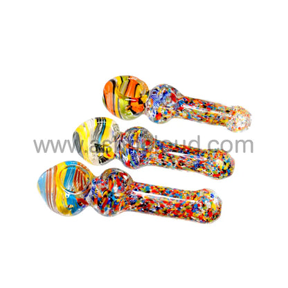 6 In - Multicolor Implosion Hand Pipe Glass Spoon