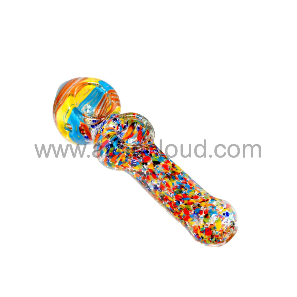 6 In - Multicolor Implosion Hand Pipe Glass Spoon