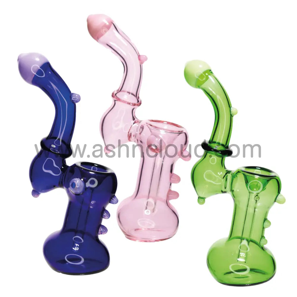 6 In - Multicolor Mini Glass Bubbler Dots