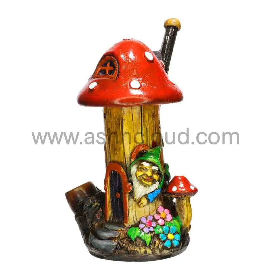 6 Inch Mushroom Elf Design Bamboo Bong