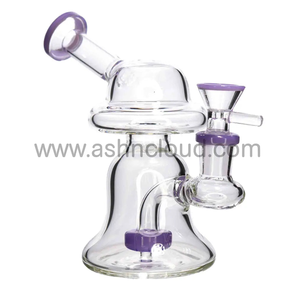 6 In - Mushroom Shaped Mini Glass Bong 8 Colors