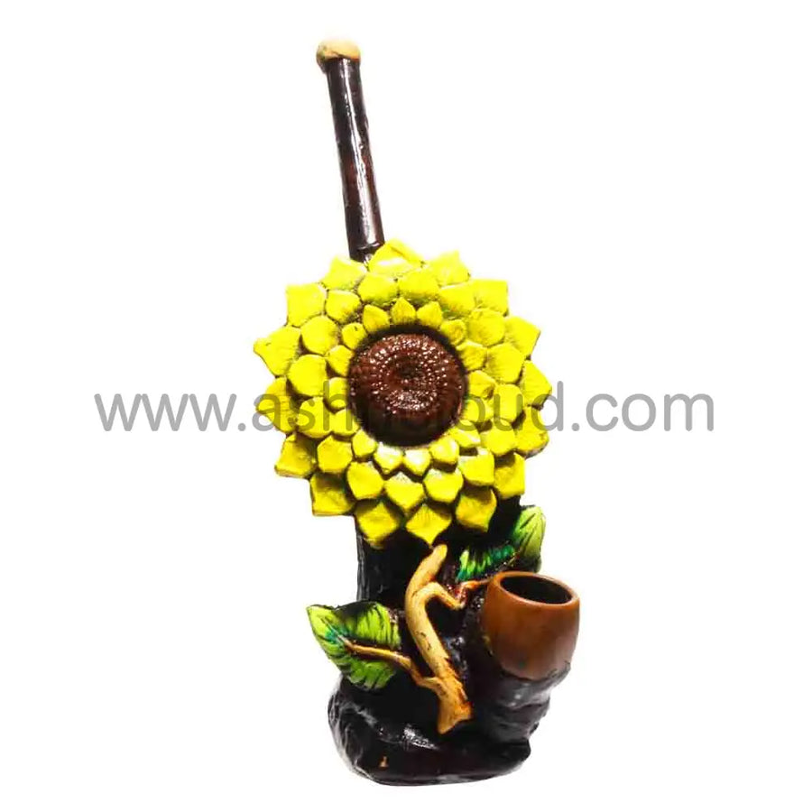 6 Inch Sunflower Design Bamboo Bong