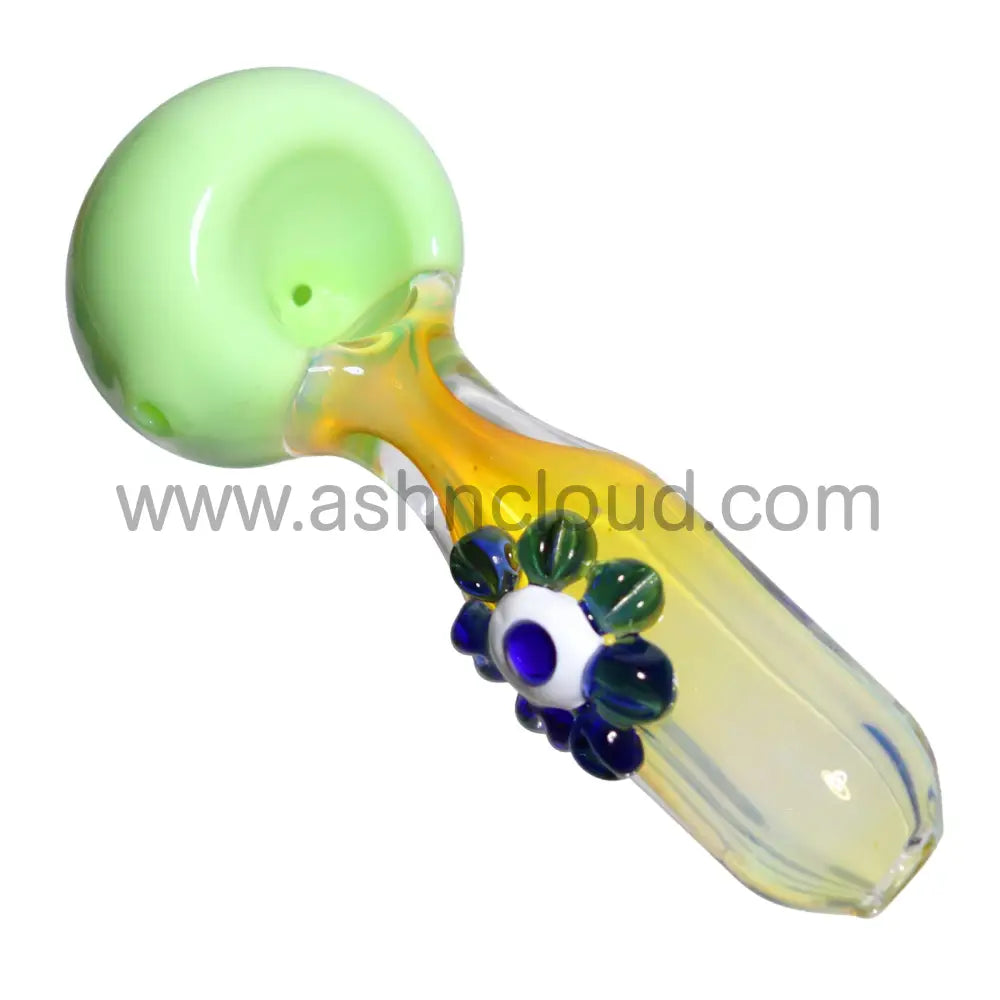 6 In - Sweet Flower Colored Head Hand Pipe Spoon