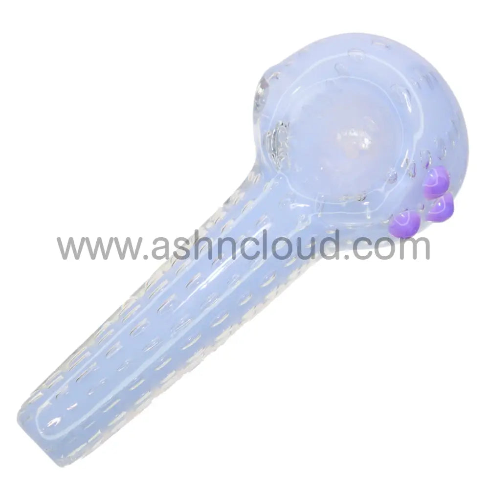 6 In - Sweet Slime Colors Doted Glass Hand Pipe Spoon