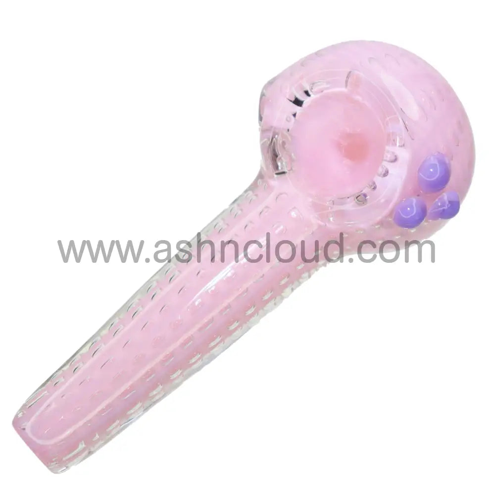 6 In - Sweet Slime Colors Doted Glass Hand Pipe Spoon