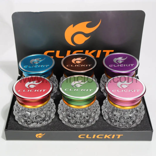 6 pcs - 2.5’’ 63mm Click it Metallic/Glass Diamond Ball Fancy Grinder MG-107