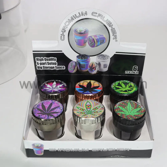 6 pcs - 2.5’’ 63mm Psychodellic Weed Metallic Grinder