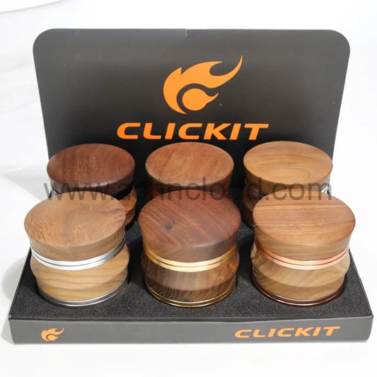 6 pcs - 3’’ 75mm Click it Wooden 4 Layer Grinder MG-025