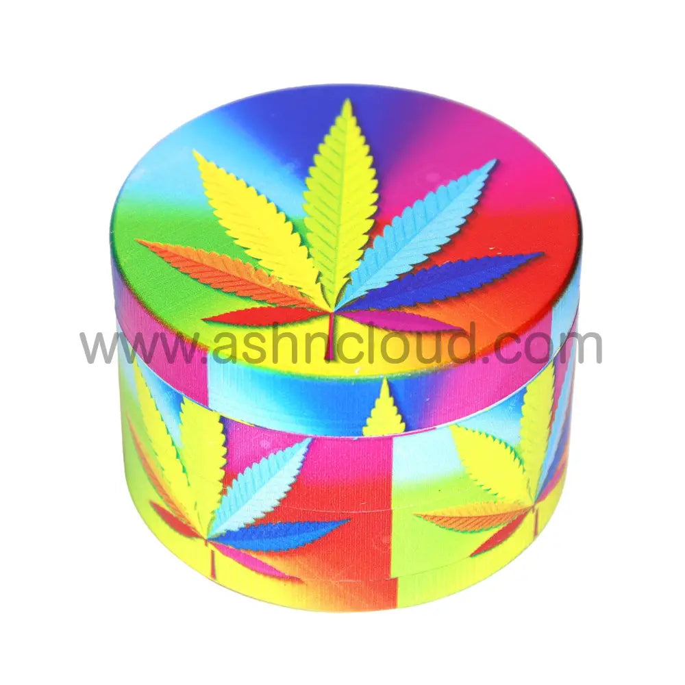 6 PCS Display – 2.5-Inch 4-Piece Metal Herb Grinders Tobacco Grinder 63-2 MY Leaf Vibrant – Wholesale
