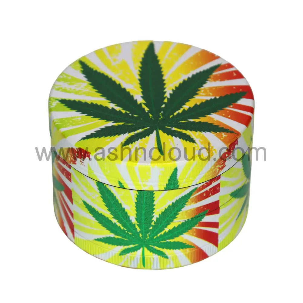 6 PCS Display – 2.5-Inch 4-Piece Metal Herb Grinders Tobacco Grinder 63-2 MY Leaf Vibrant – Wholesale