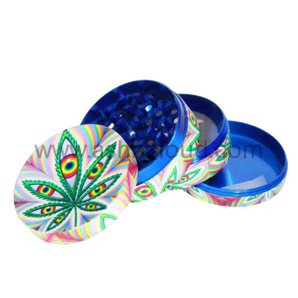 6 PCS Display – 2.5-Inch 4-Piece Tobacco Grinders 63-4MY – Assorted Designs Wholesale