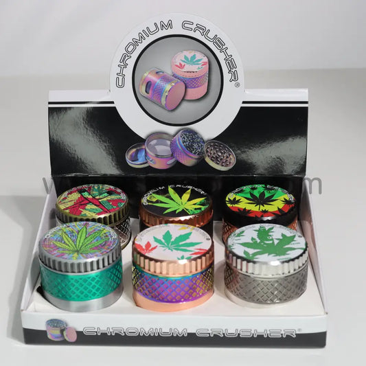 6 pcs - Herb Grinder Marihuana Leaf Love Style 2.2’’ 55mm