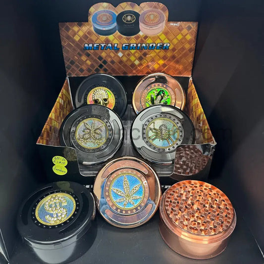 6 Pcs - Jumbo Fancy Grinder 4 Layer Metallic