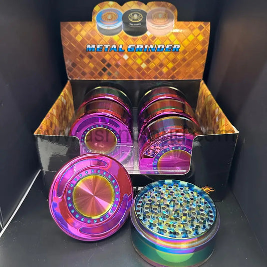 6 Pcs - Jumbo Fancy Metallic Rainbow Grinder