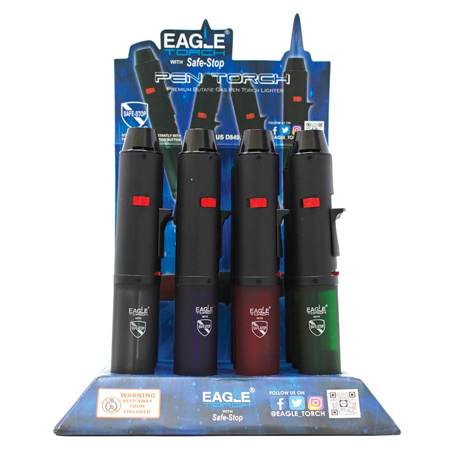 Eagle Pen Torch Butane Lighter PT132-P, 12-Piece