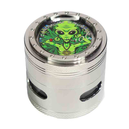 Chromium Crusher Alien 4-Piece Herb Grinder Display (6-Pack)