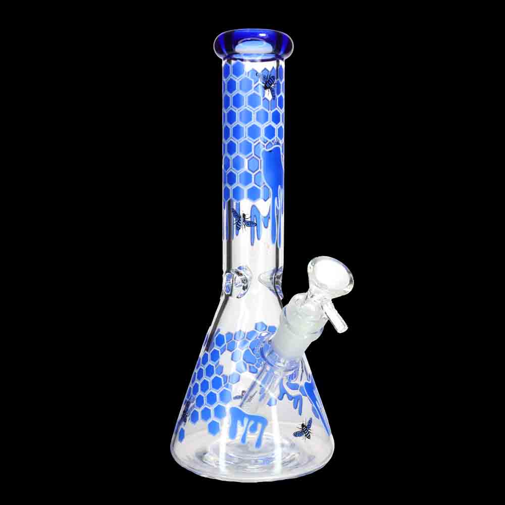 Thick Honeycomb Beaker Bong 10" 5 MM – Bee & Honey Drip Design | Best Seller | Wholesale