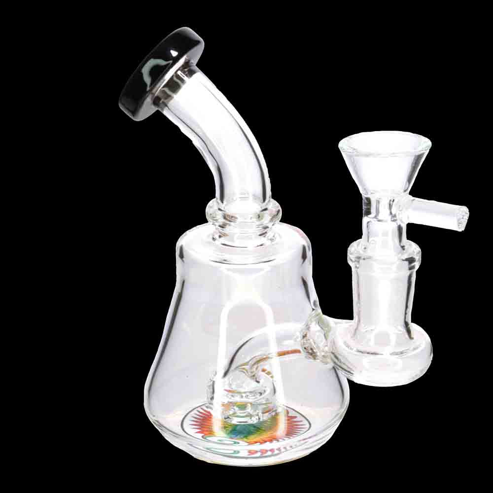 5" Mini Glass Bong with Color Mouthpiece & Perc – Wholesale Compact Water Pipe