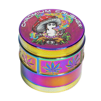 Chromium Crusher 4-Piece Herb Grinder Display (6-Pack) – 2.5" 63 mm Mushroom Art Collection