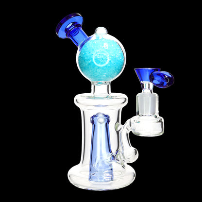 11 in Glow-in-the-Dark Crystal Globe Glass Water Pipe – Assorted Colors