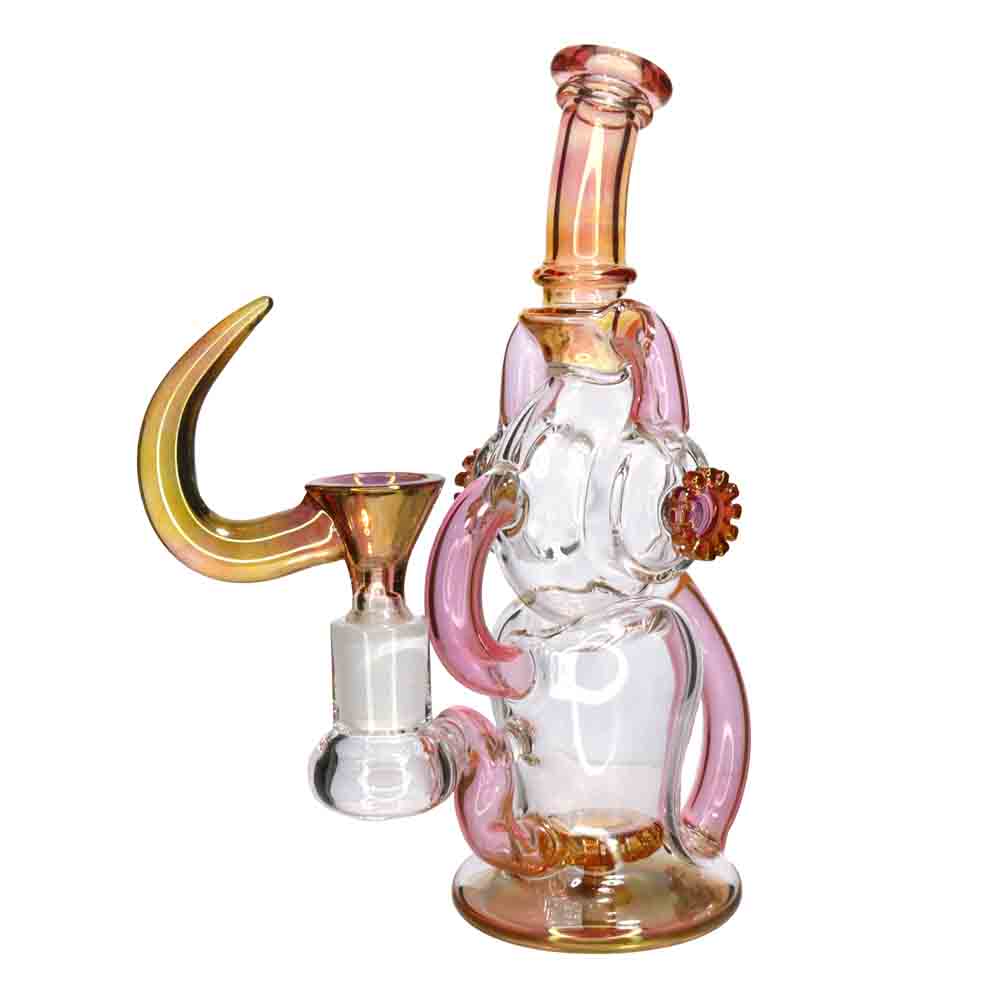 8" Fancy Glass Water Pipe | Artistic Heavy Glass Display