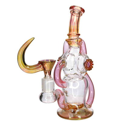 8" Fancy Glass Water Pipe | Artistic Heavy Glass Display