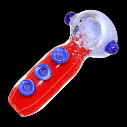 4" Heavy Glass Hand Pipe – Thick Body with Raised Grip Dots