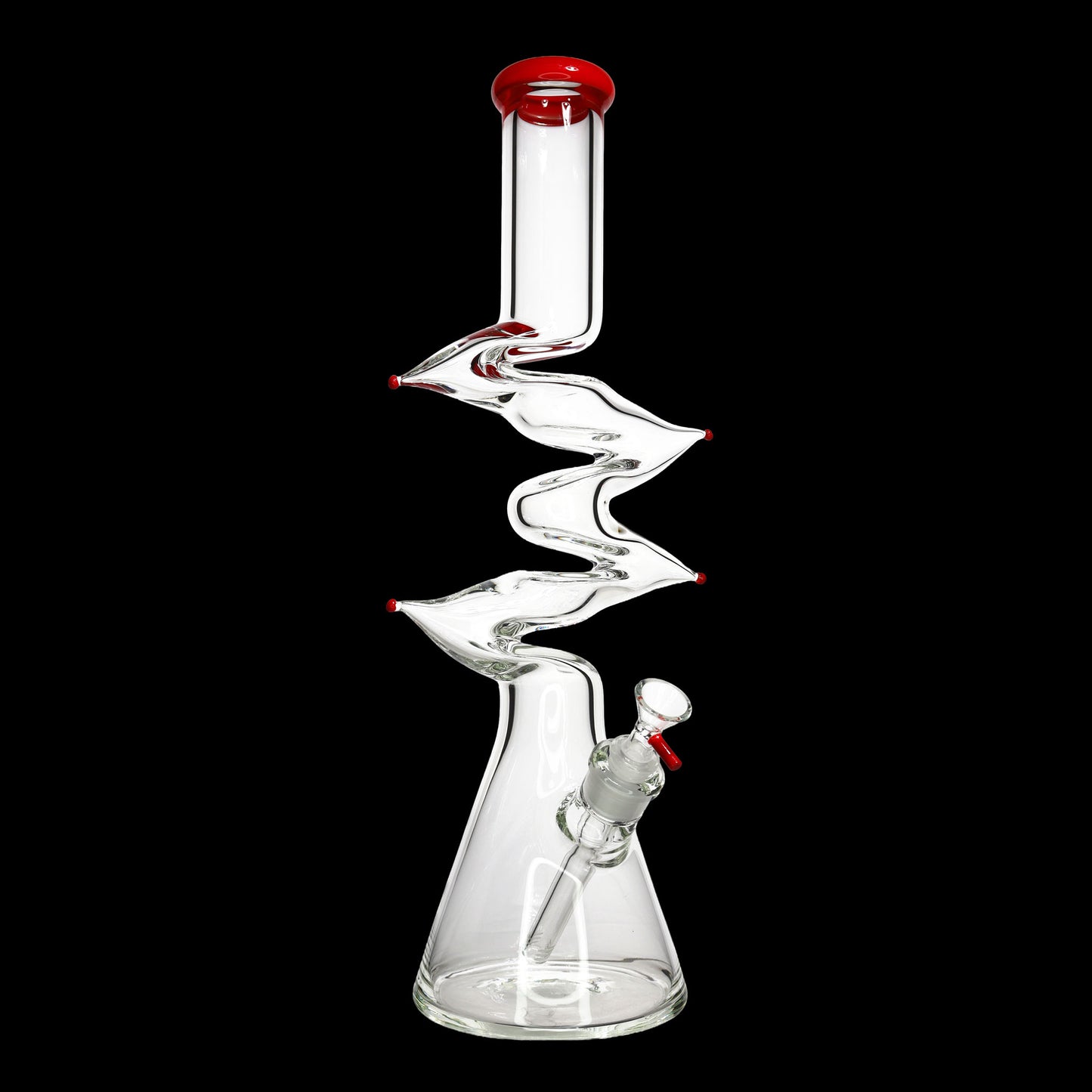 18-Inch 9mm Thick Zig Zag Beaker Bong – Assorted Colors