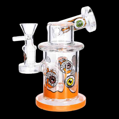 👁️🔥 Mini Eyeball Dab Rig – 360° Spooky Design Glass Recycler