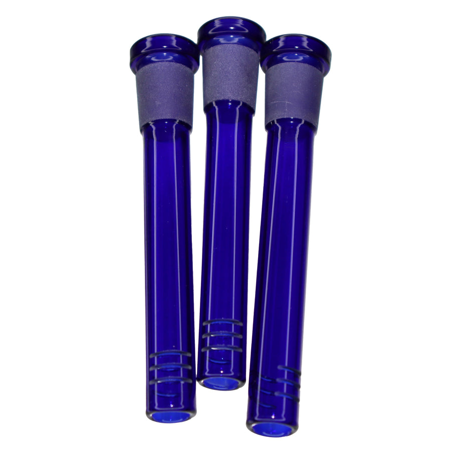 3.5 Inch Blue Glass Downstem