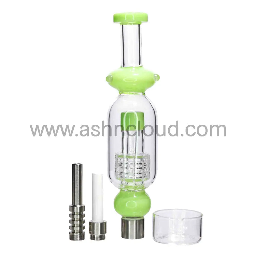 7 In – Box Green Glass Nectar Collector Kit Titanium Nail Slime Colors Simple