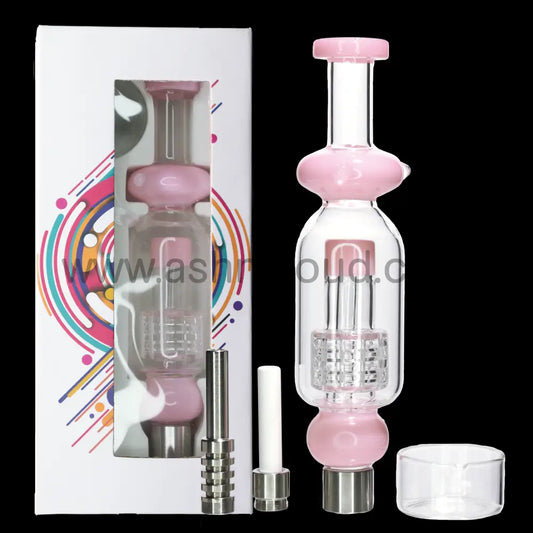 7 In – Box Pink Glass Nectar Collector Kit Titanium Nail Slime Colors