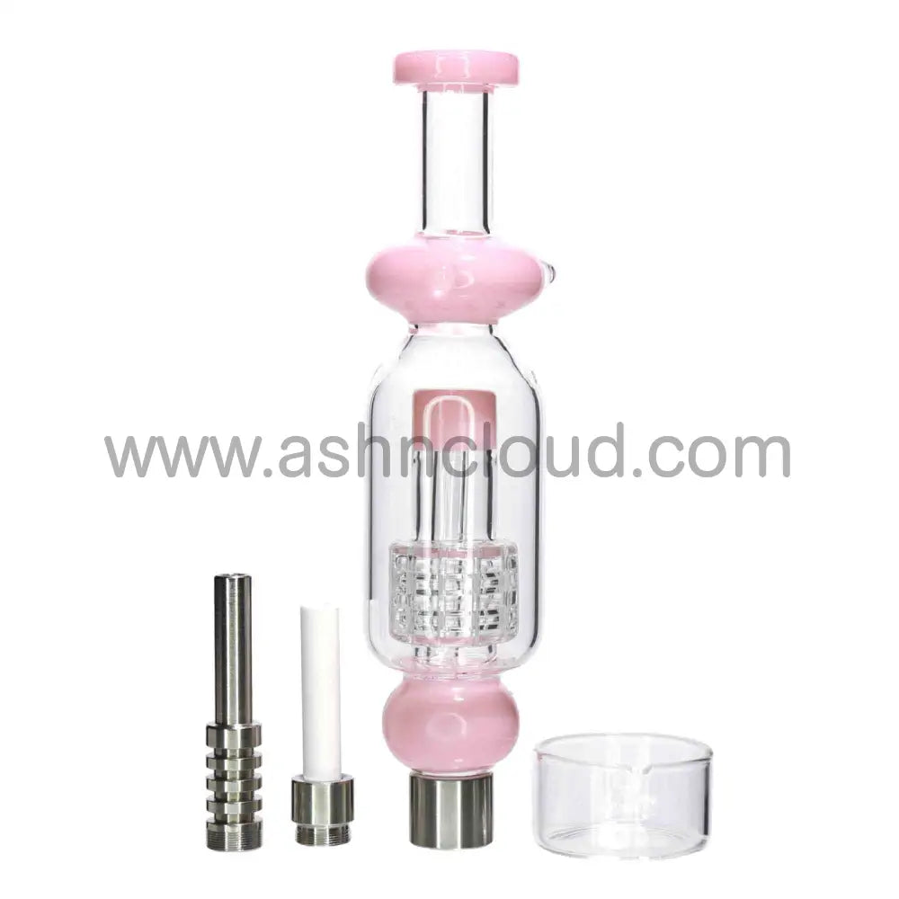 7 In – Box Pink Glass Nectar Collector Kit Titanium Nail Slime Colors
