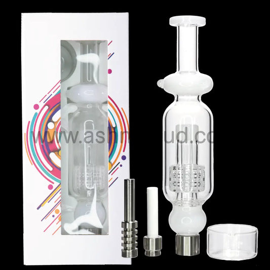 7 In – Box White Glass Nectar Collector Kit Titanium Nail Slime Colors