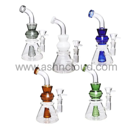 7 In - Clear Glass Colors Bong Cone Perc