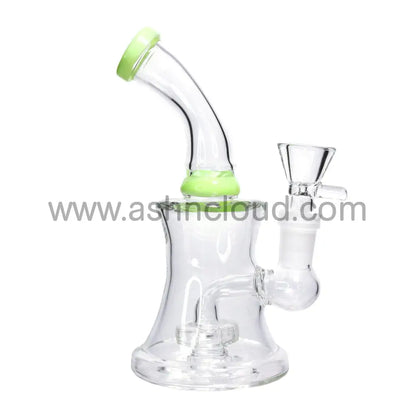 7 In - Clear Glass Mini Bong With One Toned Slime Ring