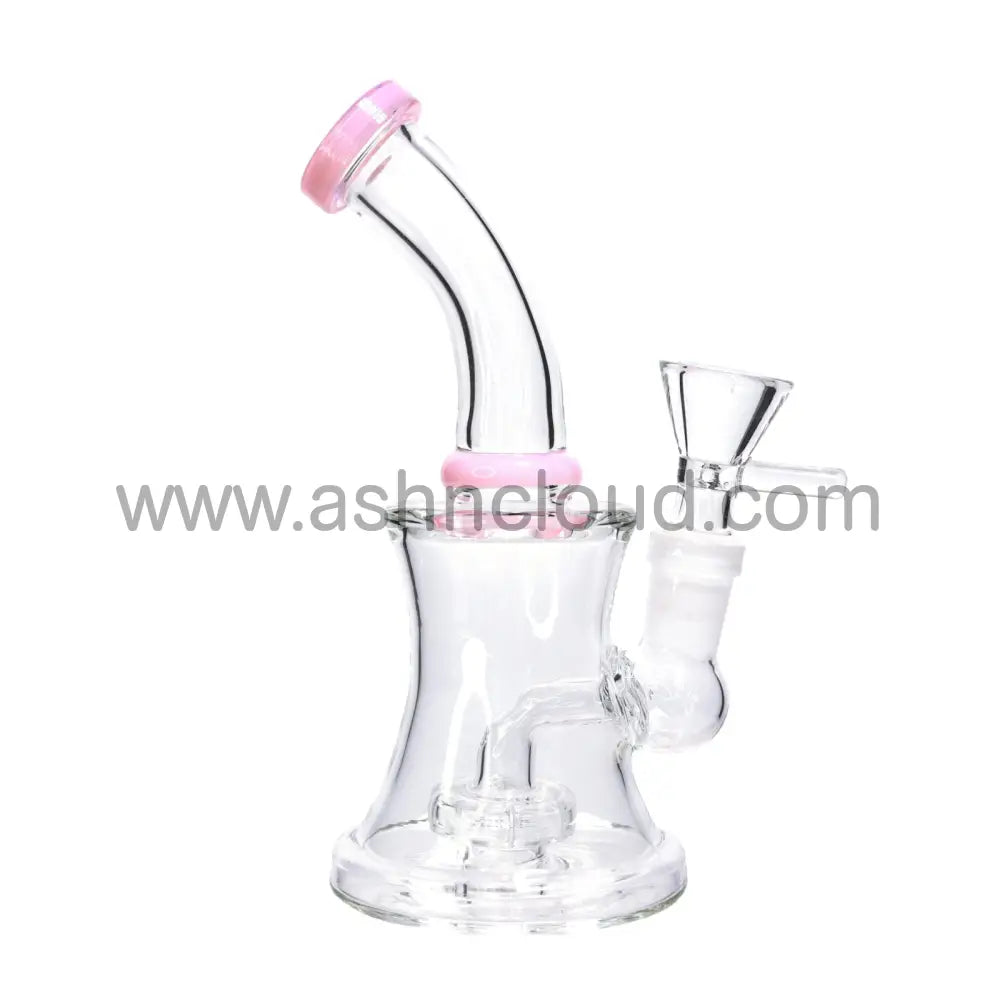 7 In - Clear Glass Mini Bong With One Toned Slime Ring