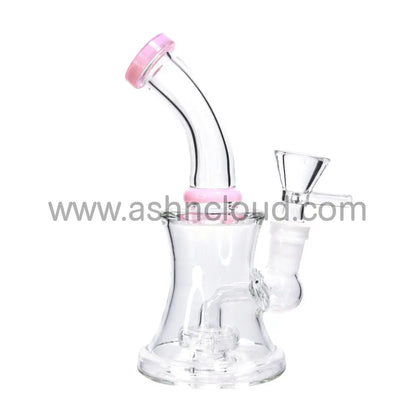 7 In - Clear Glass Mini Bong With One Toned Slime Ring