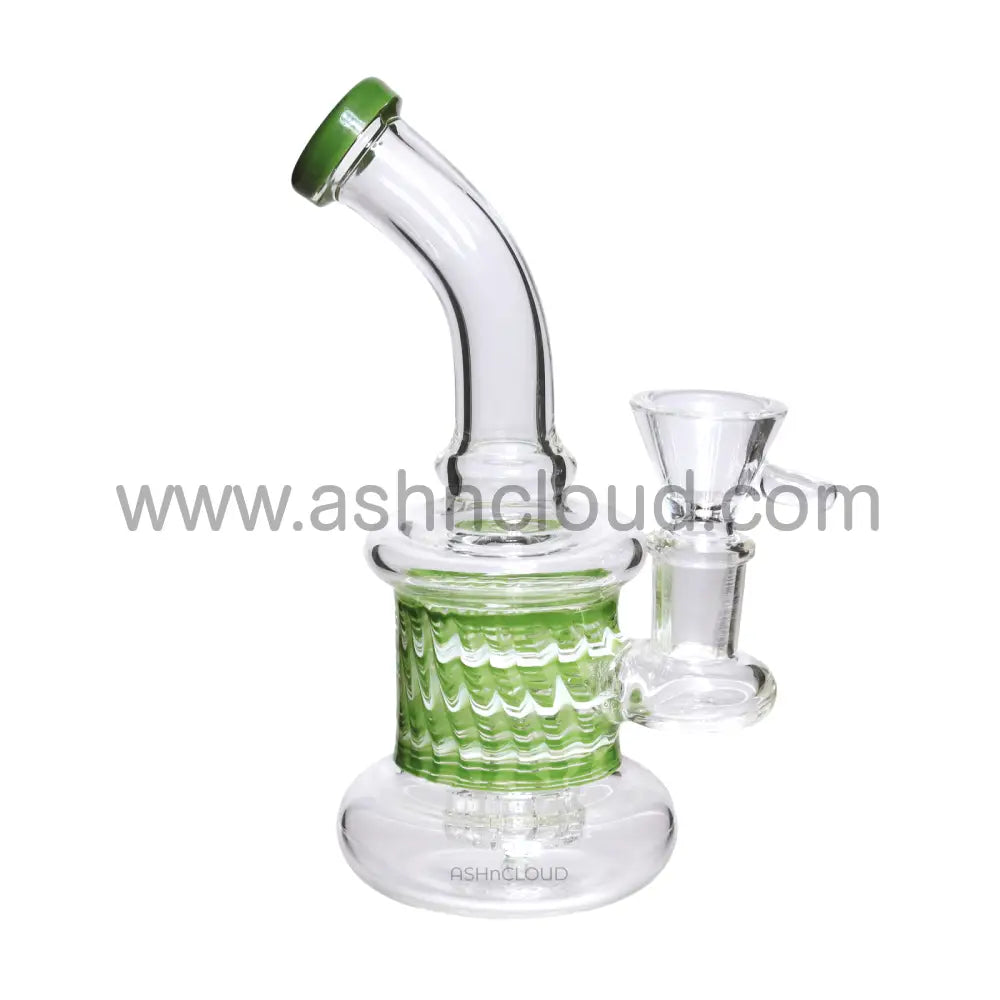 7 In - Clear Rasta Glass Bong Perc