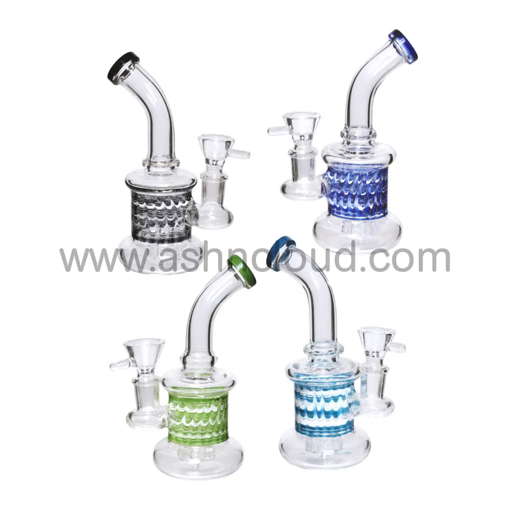 7 In - Clear Rasta Glass Bong Perc