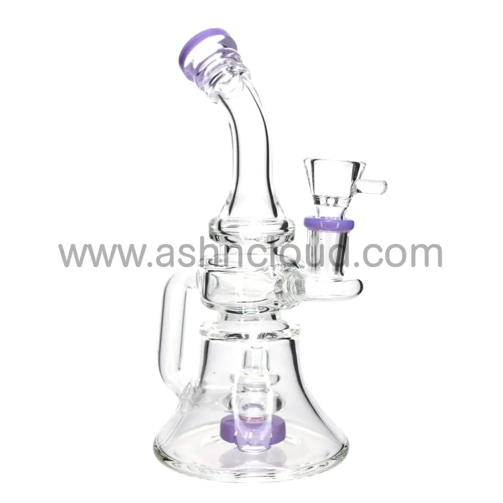 7 In - Clear Slime Perc Recycler Glass Bong Simple