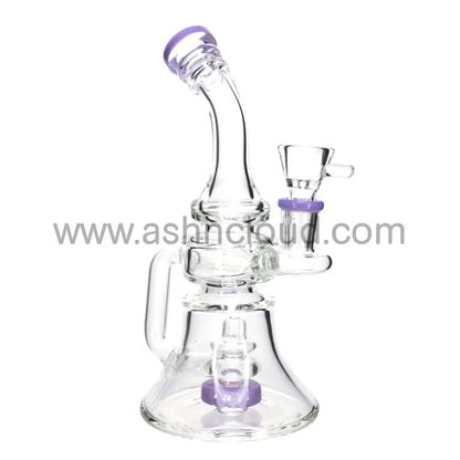 7 In - Clear Slime Perc Recycler Glass Bong Simple