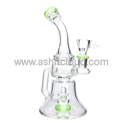 7 In - Clear Slime Perc Recycler Glass Bong Simple