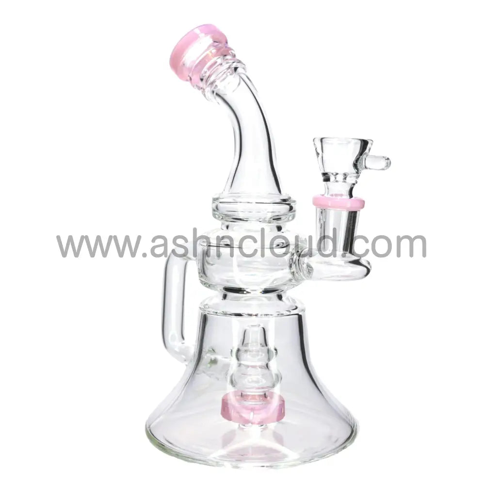 7 In - Clear Slime Perc Recycler Glass Bong Simple