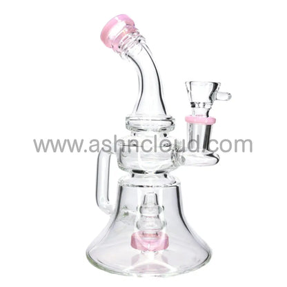7 In - Clear Slime Perc Recycler Glass Bong Simple