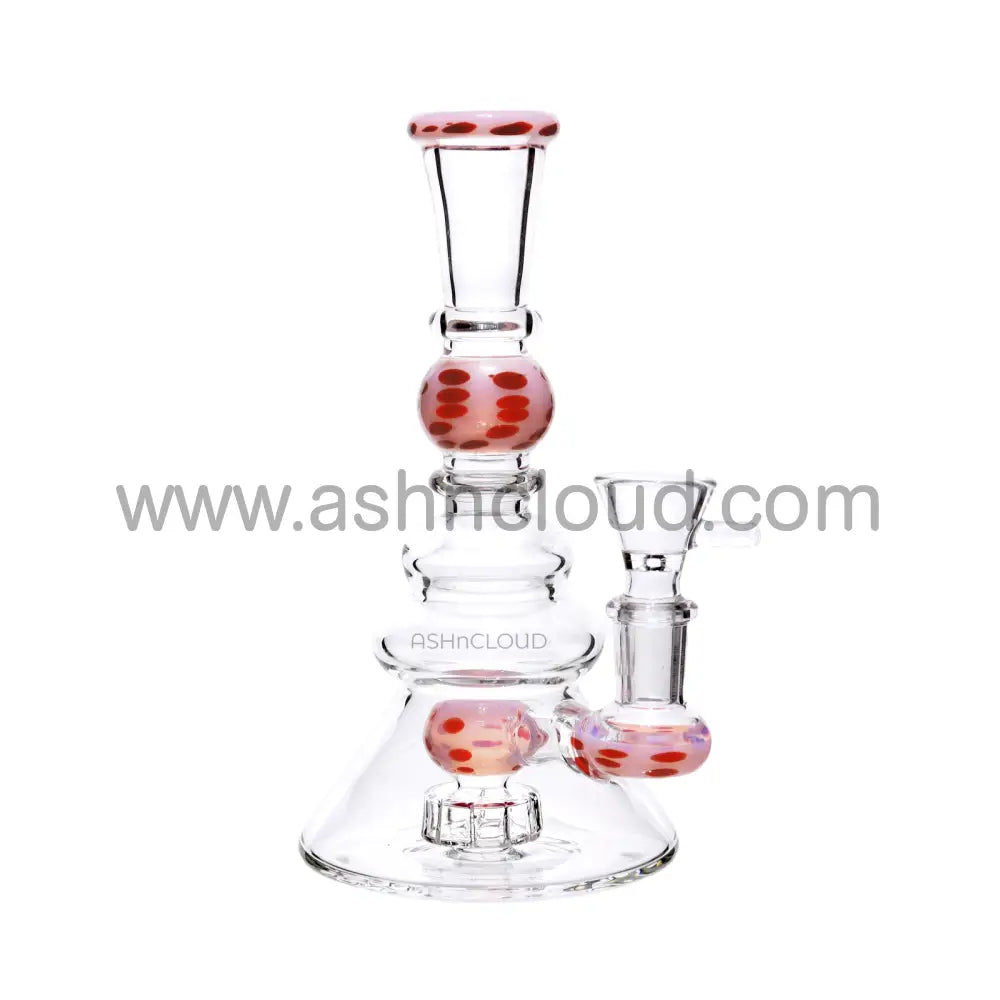 7 In - Clear Slime Polka Dots Glass Bong Perc
