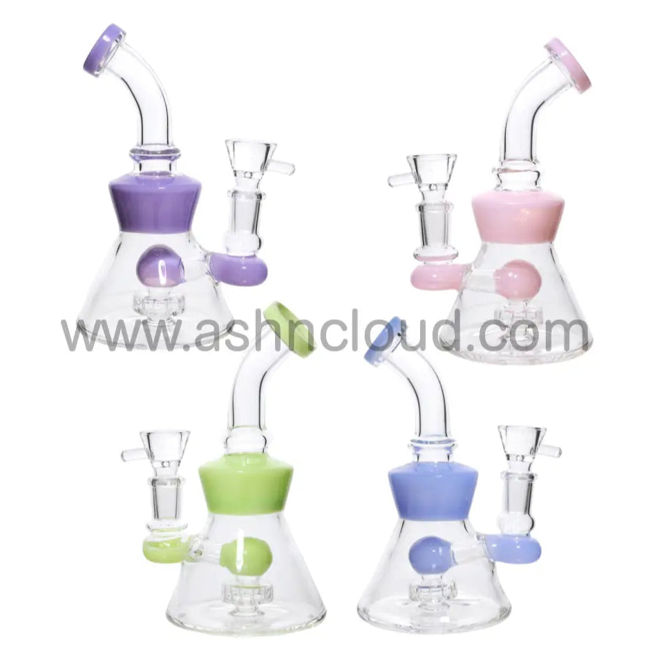 7 In - Cone Glass Mini Bong Slime Colors