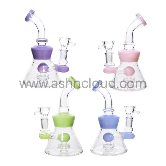 7 In - Cone Glass Mini Bong Slime Colors